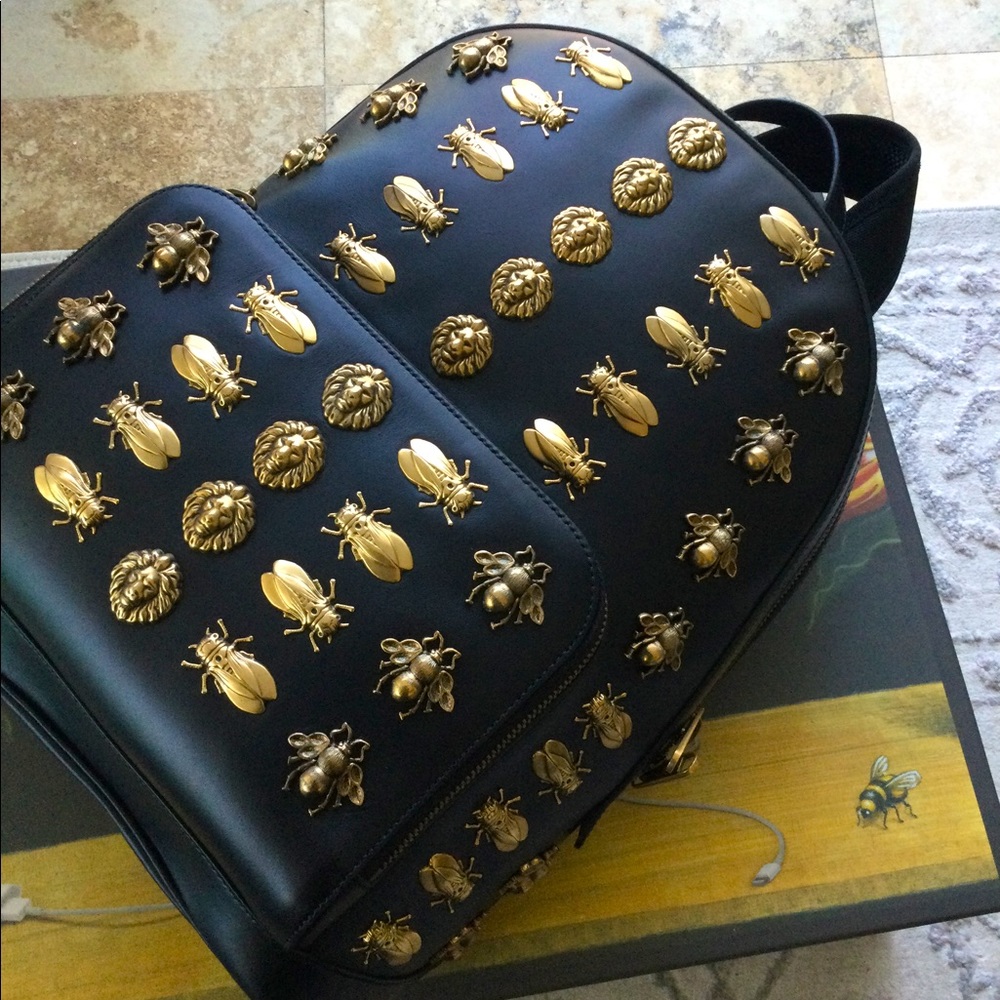 Gucci animal stud backpack
